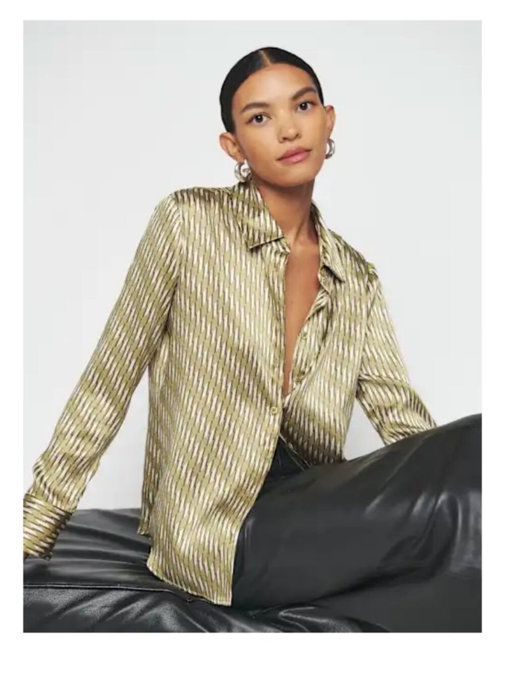 reformation sky relax silk top